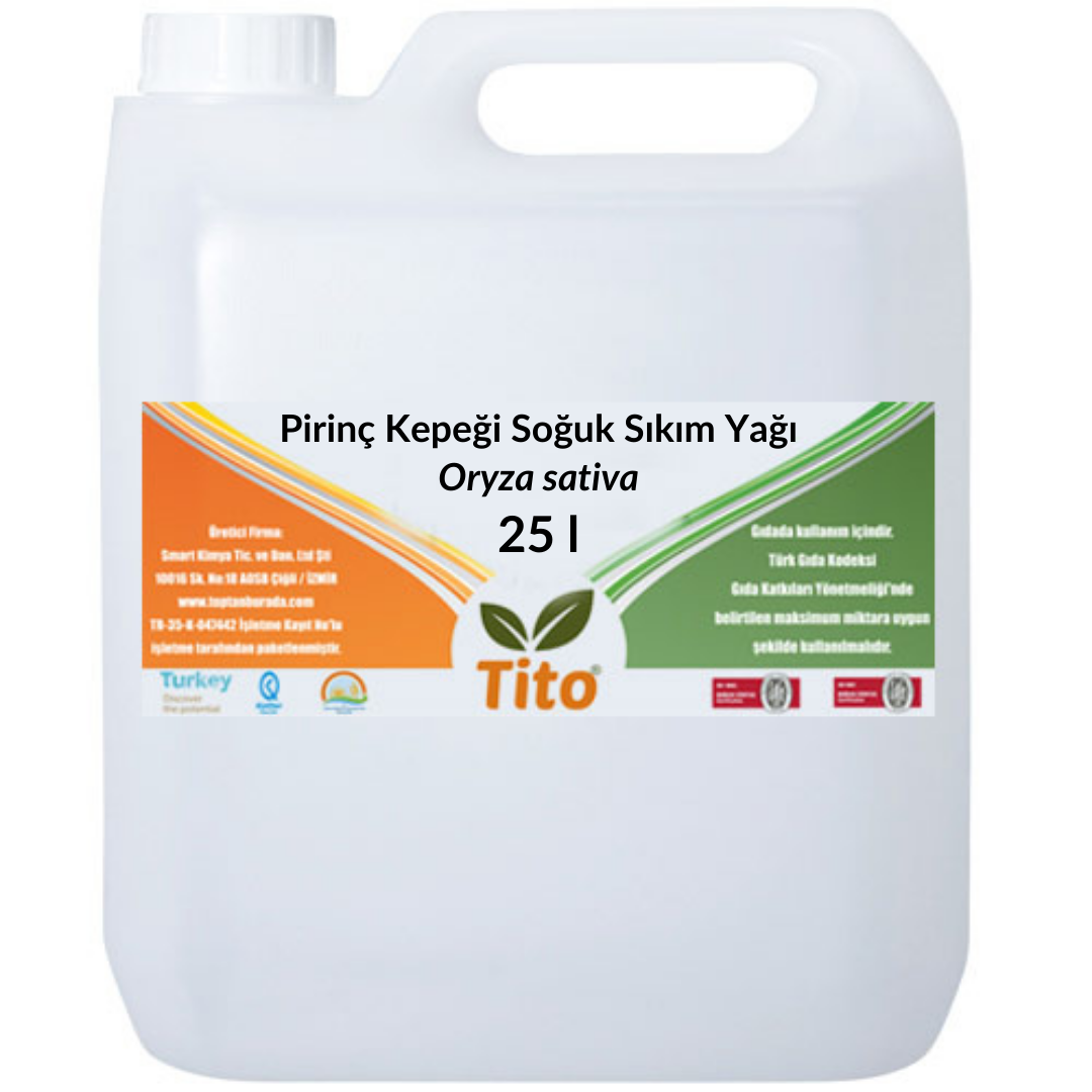 Pirinç Kepeği Soğuk Sıkım Yağı Oryza sativa 25 litre