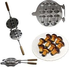 Литая форма для печенья с грибным узором, 10 отверстий