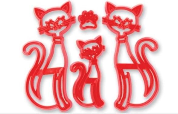 Kedi temalı Patchwork Baskı Seti (Resim Klişesi) 4 Parça