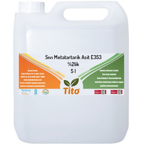 Sıvı Metatartarik Asit E353 %10luk Gıda Tipi 5 litre