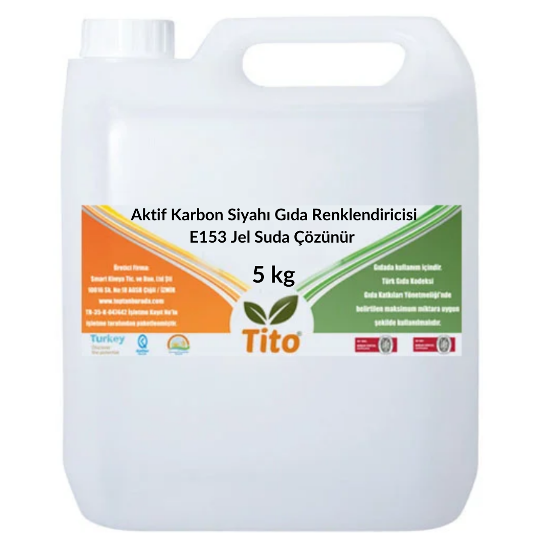 Carbón Vegetal (Carbón Activado) Colorante Alimentario Negro Gel Soluble en Agua 5 kg