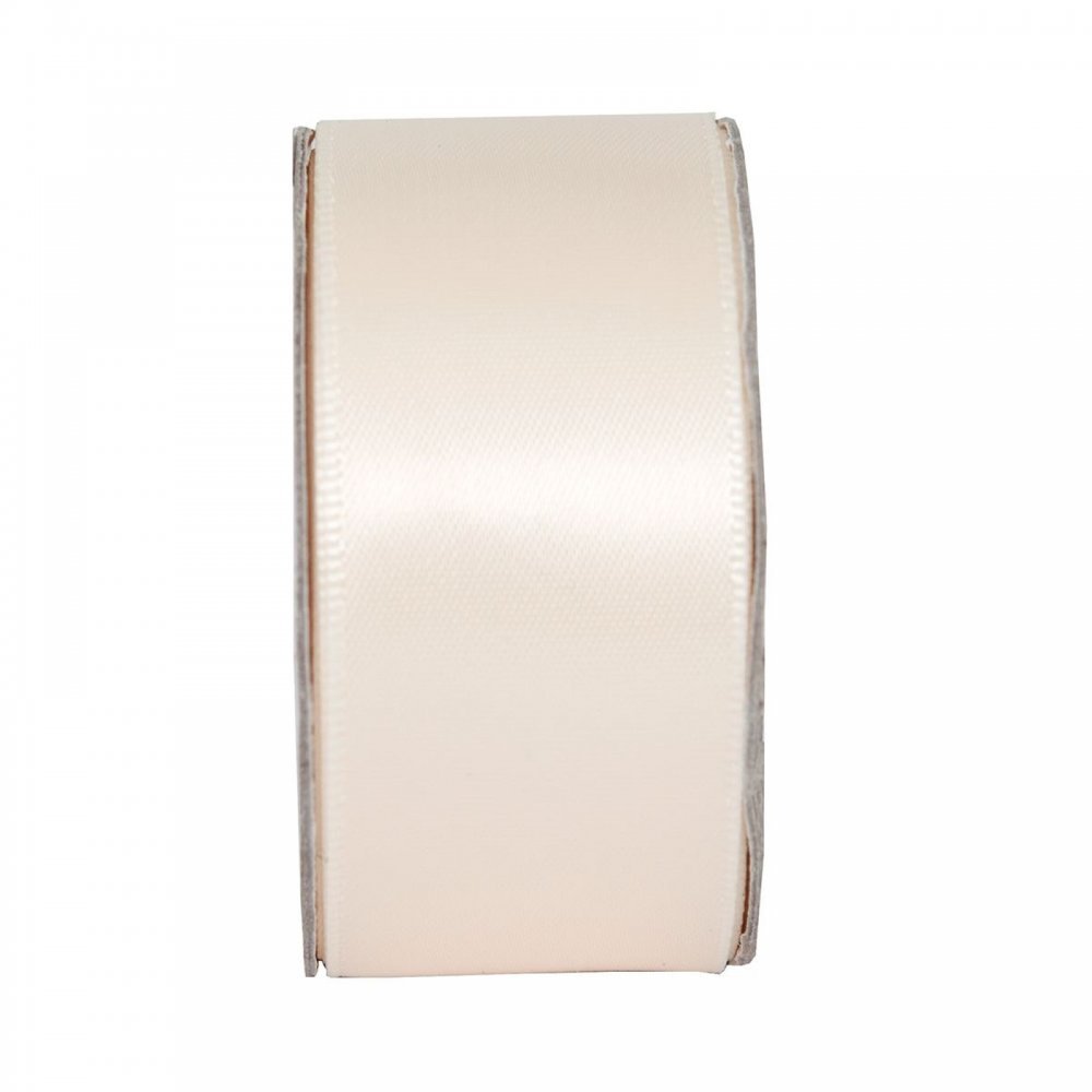 Krem Saten Geniş Kurdele 4 cm x 10 m