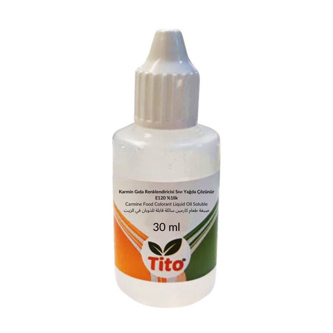 Karmin Gıda Renklendiricisi Sıvı Yağda Çözünür E120 %1lik 30 ml
