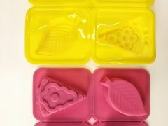 Yaprak Silikon Kalıp Çikolata Muffin Sabun Kokulu Taş Mum Epoksi Kalıbı 4 Delikli