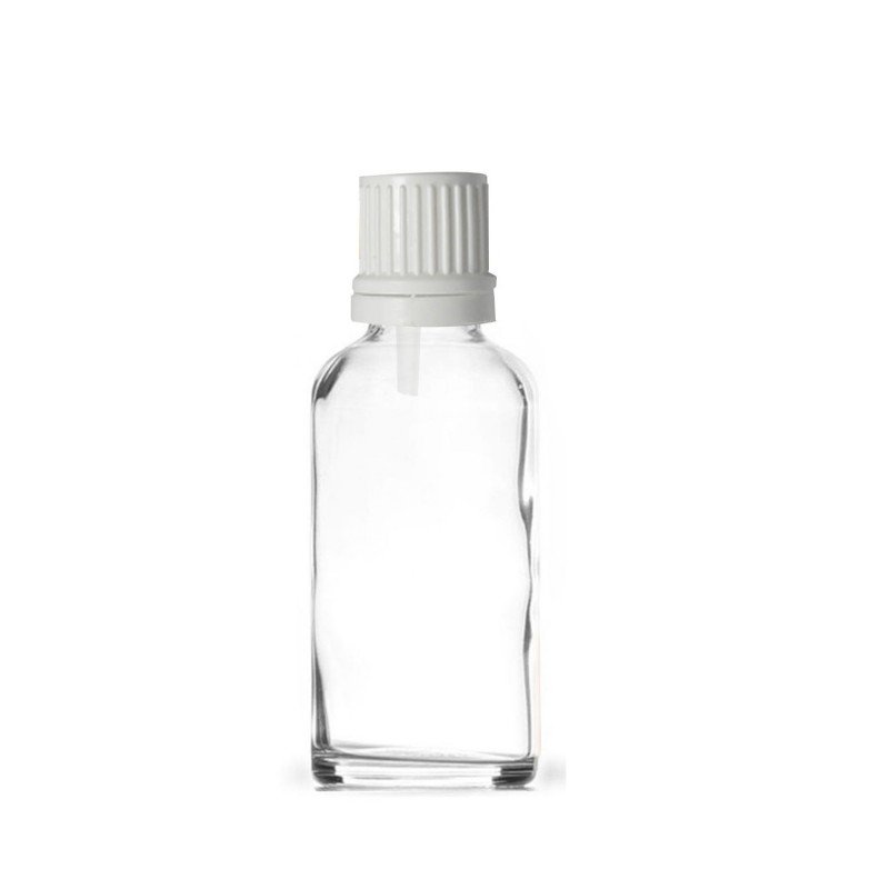 Şeffaf Cam Şişe 30 ml İçten Damlalıklı Kapak 25 mm 1098 Adet