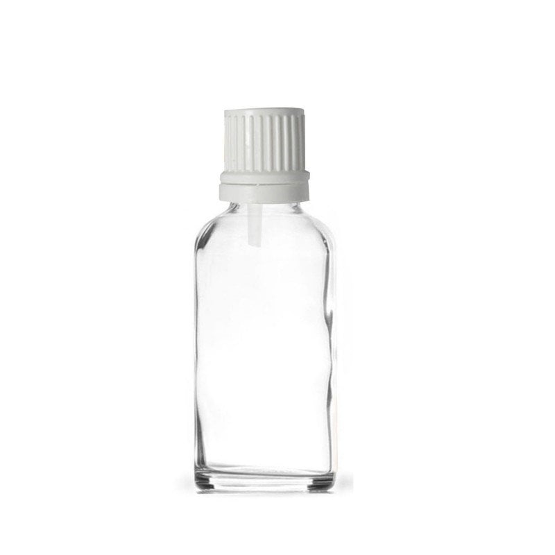 Şeffaf Cam Şişe 20 ml İçten Damlalıklı Kapak 25 mm 20 Adet