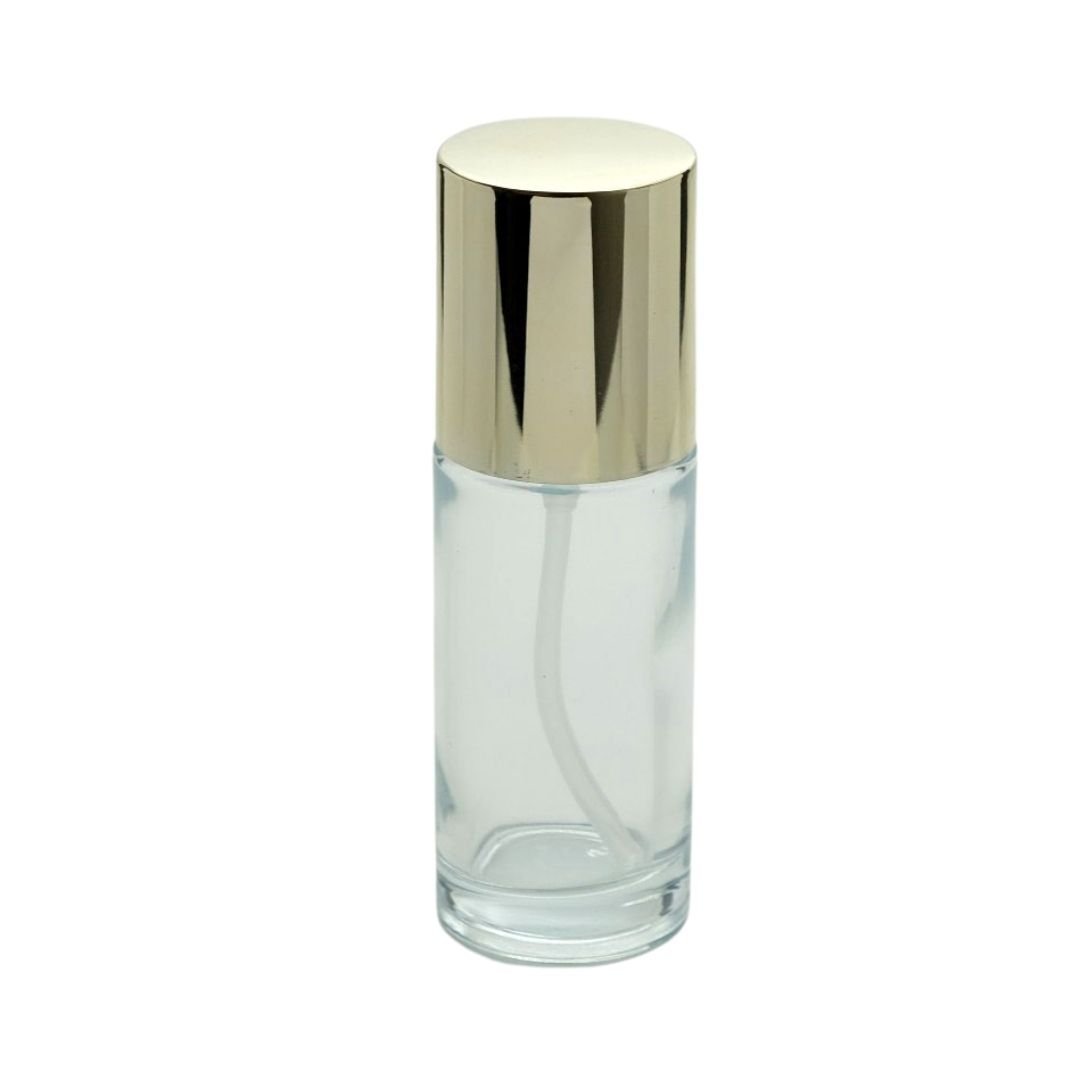 Şeffaf Cam Silindir Gold Kapak Losyon Krem Şişesi 50 ml 117 Adet