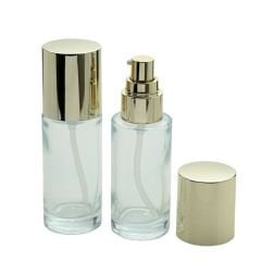 Şeffaf Cam Silindir Gold Kapak Losyon Krem Şişesi 50 ml 3042 Adet