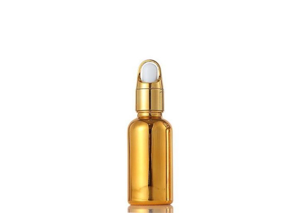 Gold Renkli Kilitli Damlalıklı Cam Şişe 30 ml