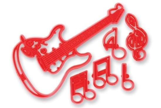 Gitar Temalı Patchwork Baskı Seti (Resim Klişesi) 6 Parça