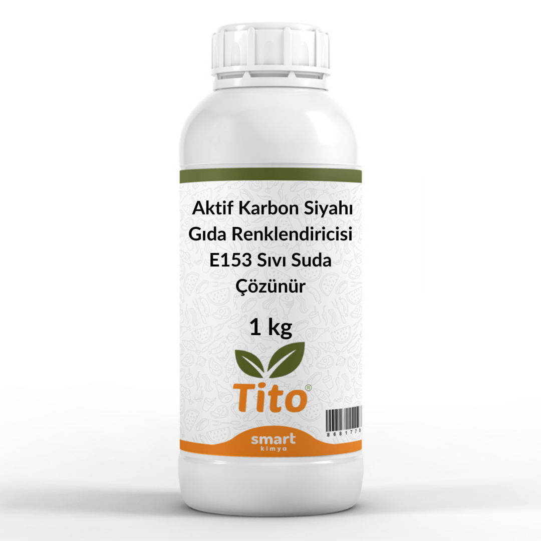 Bitkisel Karbon (Aktif Karbon) Siyahı Gıda Renklendiricisi E153 Sıvı Suda Çözünür 1 kg