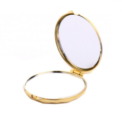 Foiled Round Flowered Henna Mirror 8x8 cm