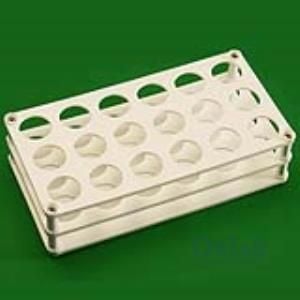 Soporte de tubo Falcon de plástico resistente al autoclave - 18 orificios