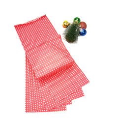 Kırmızı Puantiyeli Hediye Paketi Kese Kağıdı 25x15x6 cm 100 Adet