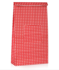 Kırmızı Puantiyeli Hediye Paketi Kese Kağıdı 25x15x6 cm 100 Adet