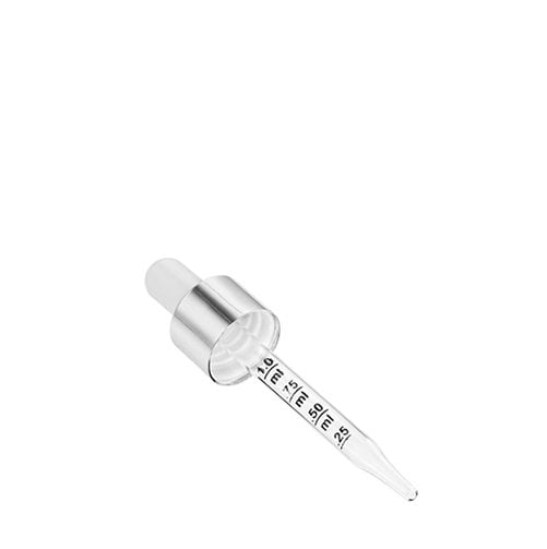 Cam Dereceli Metal Gri Kapak 18 mm 50 ml Şişe Uyumlu 100 Adet