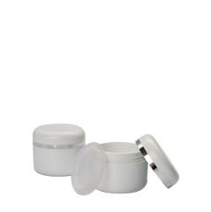 Plastik Krem Kavanozu Gri Şeritli Kapak 50 ml 3000 Adet