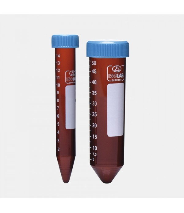Amber Kapaklı Dereceli Plastik Santrifüj Tüpü 15 ml