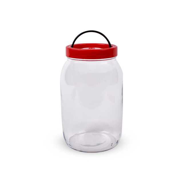 Cam Kavanoz Plastik Kapaklı 3 litre 6 Adet