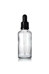Şeffaf Cam Şişe 10 ml Sıkmalı Damlalıklı Kapak 25 mm