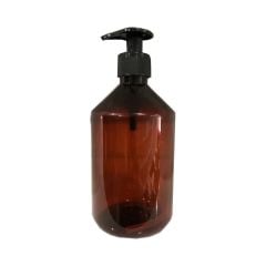 Amber Plastik Pompalı Şişe 1000 ml Geniş Ağızlı 28 mm