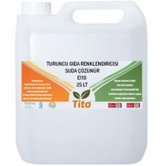 Turuncu Gıda Renklendiricisi Sıvı Suda Çözünür E110 25 litre