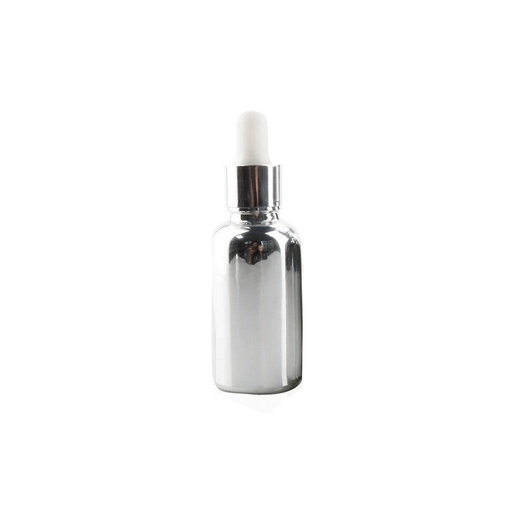 Gri Renkli Beyaz Damlalıklı Cam Şişe 30 ml 500 Adet