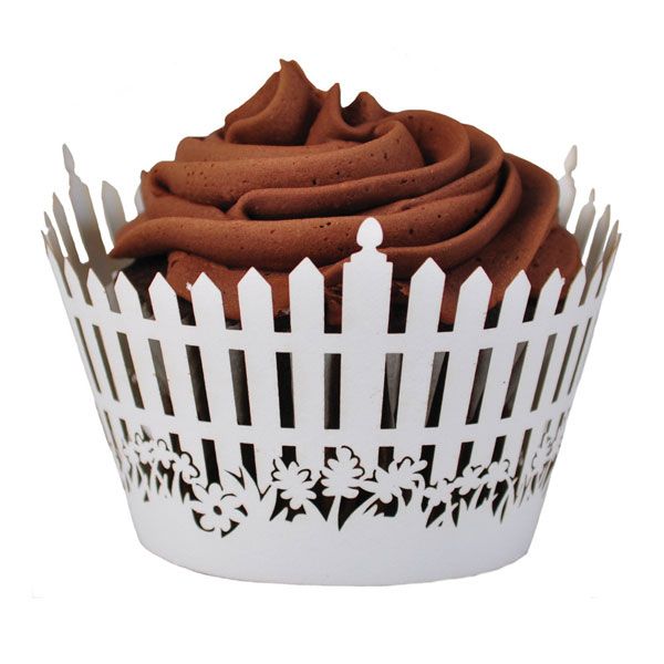 Beyaz Çit Şeklinde Muffin (Cupcake) Kenar Danteli 10 Adet