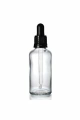 Şeffaf Cam Şişe 30 ml Sıkmalı Damlalıklı Kapak 18 mm