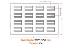 Dikdörtgen Şekilli Çikolata Kalıbı