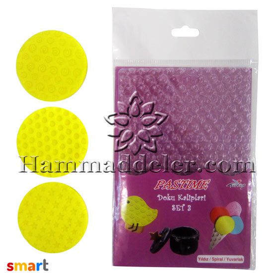 Dekor Şeker Hamuru Kalıbı Yıldız Spiral Yuvarlak Set 3