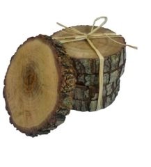 Flat Cylinder Wood Slice Terrarium Object 5 τεμ