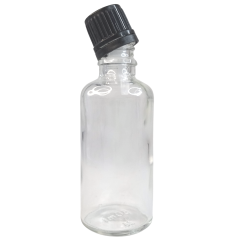 Şeffaf Cam Şişe 50 ml Kilitli Kapak 18 mm 1584 Adet